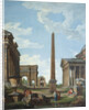 A capriccio with Roman ruins and a scene from the Life of Belisarius by Giovanni Paolo Panini