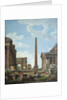 A capriccio with Roman ruins and a scene from the Life of Belisarius by Giovanni Paolo Panini