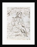 Reading Madonna and Child in a Landscape betweem two Cherub Heads by Raphael