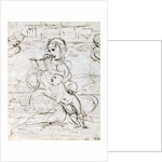 Reading Madonna and Child in a Landscape betweem two Cherub Heads by Raphael