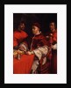 Portrait of Pope Leo X with Cardinals Giulio de Medici and Luigi de Rossi, ca 1518 by Raphael