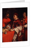 Portrait of Pope Leo X with Cardinals Giulio de Medici and Luigi de Rossi, ca 1518 by Raphael