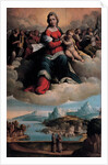 Madonna and Child in glory with the saints Anthony of Padua and Francis, 1530 by Benvenuto Tisi da Garofalo