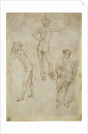 Two male figure studies and Saint Peter, 1430-1435 by Antonio Pisanello
