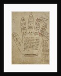 Guidonian hand with somization syllables, 16th century by Anonymous