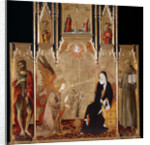 Annunciation with Saints John the Baptist und Bernardino da Siena. The Crucifixion. Saints Peter and Paul, Between 1455 and 1464 by Matteo di Giovanni