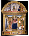 Madonna with Child and Saints Blaise, John the Baptist, Nicholas and Florian. The Annunciation, 1462 by Lorenzo di Pietro