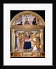 Madonna with Child and Saints Blaise, John the Baptist, Nicholas and Florian. The Annunciation, 1462 by Lorenzo di Pietro