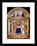 Madonna with Child and Saints Blaise, John the Baptist, Nicholas and Florian. The Annunciation, 1462 by Lorenzo di Pietro