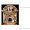 Madonna with Child and Saints Blaise, John the Baptist, Nicholas and Florian. The Annunciation, 1462 by Lorenzo di Pietro