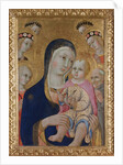 Madonna with Child, Saints Apollonia and Bernardino and four angels, ca 1460 by Sano di Pietro