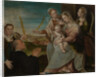 Virgin and child with Sants Catherine, Lucy, Justina of Padua and a Benedictine monk by Dario Varotari the Elder