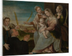 Virgin and child with Sants Catherine, Lucy, Justina of Padua and a Benedictine monk by Dario Varotari the Elder