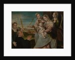 Virgin and child with Sants Catherine, Lucy, Justina of Padua and a Benedictine monk by Dario Varotari the Elder