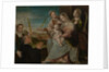 Virgin and child with Sants Catherine, Lucy, Justina of Padua and a Benedictine monk by Dario Varotari the Elder
