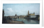 Dresden seen from the Right Bank of the Elbe, beneath the Augusts Bridge, 1748 by Bernardo Bellotto