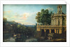 Architectural Capriccio with a Palace, c. 1766 by Bernardo Bellotto