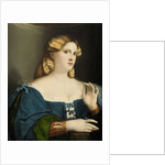 Young Woman in a Blue Dress, with Fan, 1512-1514 by Jacopo Palma il Vecchio the Elder