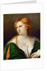 Young woman in a green dress, a box in her hand, ca 1514 by Jacopo Palma il Vecchio the Elder