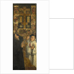 Cardinal Bessarion and Two Members of the Scuola della Carità in prayer with the Bessarion Reliquary, c. 1473 by Gentile Bellini