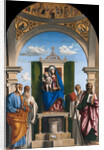 Enthroned Madonna with Child and Saints Peter, Romuald, Benedict and Paul, ca 1595 by Giovanni Battista Cima da Conegliano