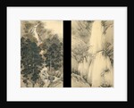 Waterfall in Spring and Autumn (Set of two hanging scrolls), 1893 by Kishi Chikudo