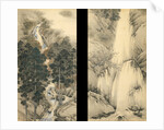 Waterfall in Spring and Autumn (Set of two hanging scrolls), 1893 by Kishi Chikudo