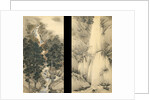 Waterfall in Spring and Autumn (Set of two hanging scrolls), 1893 by Kishi Chikudo
