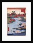 Open Garden at the Hachiman Shrine in Fukagawa. by Utagawa Hiroshige