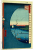 View from Massaki on the Grove near Suijin Shrine, the Uchigawa Inlet and Sekiya Village. by Utagawa Hiroshige