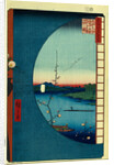 View from Massaki on the Grove near Suijin Shrine, the Uchigawa Inlet and Sekiya Village. by Utagawa Hiroshige