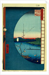 View from Massaki on the Grove near Suijin Shrine, the Uchigawa Inlet and Sekiya Village. by Utagawa Hiroshige