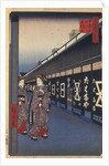 Shops with Cotton Goods in Odenma-cho by Utagawa Hiroshige