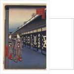 Shops with Cotton Goods in Odenma-cho by Utagawa Hiroshige