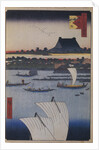 Teppozu and Tsukiji Monzeki Temple by Utagawa Hiroshige
