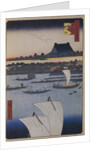 Teppozu and Tsukiji Monzeki Temple by Utagawa Hiroshige