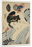 Coming Out Preparation. (Competition of beautiful women), c. 1830 by Utagawa Kunisada