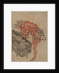 Demon, possibly Ibaraki, opening a box, Early 19th cen by Anonymous