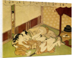 Two Lovers (Shunga - erotic woodblock print), c. 1750 by Suzuki Harunobu