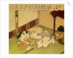 Two Lovers (Shunga - erotic woodblock print), c. 1750 by Suzuki Harunobu