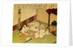 Two Lovers (Shunga - erotic woodblock print), c. 1750 by Suzuki Harunobu