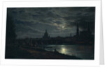 View of Dresden by Moonlight, 1839 by Johan Christian Clausen Dahl