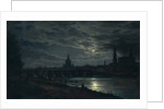View of Dresden by Moonlight, 1839 by Johan Christian Clausen Dahl