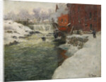 Canvas factory by the Aker River (Kristiania), c. 1890 by Fritz Thaulov