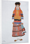 Peasant woman. Costume design for the Vaudeville Old Moscow at the Théâtre Femina in Paris, 1922 by Léon Bakst