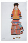 Peasant woman. Costume design for the Vaudeville Old Moscow at the Théâtre Femina in Paris, 1922 by Léon Bakst
