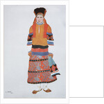Peasant woman. Costume design for the Vaudeville Old Moscow at the Théâtre Femina in Paris, 1922 by Léon Bakst