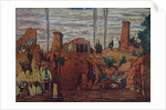 Stage design for the ballet Hélène de Sparte by E. Verhaeren and D. de Séverac, 1912 by Léon Bakst