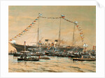 Emperor Nicholas II visiting his Yacht Polestar, 1908 by Alexander Karlovich Beggrov