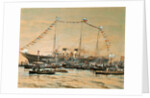 Emperor Nicholas II visiting his Yacht Polestar, 1908 by Alexander Karlovich Beggrov